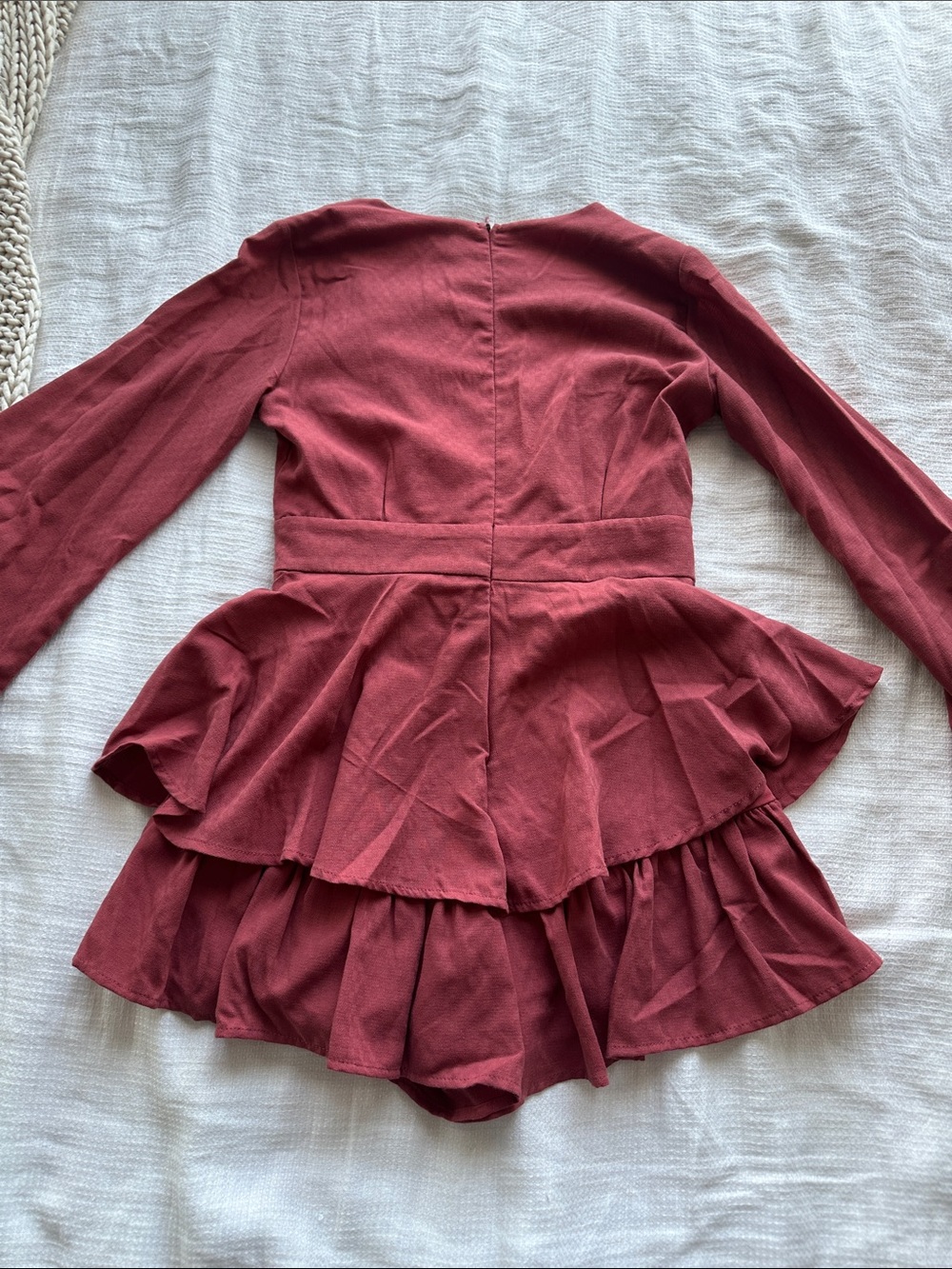 Altar'd State Rust Red Wrap Ruffle Romper - Picture 4 of 4